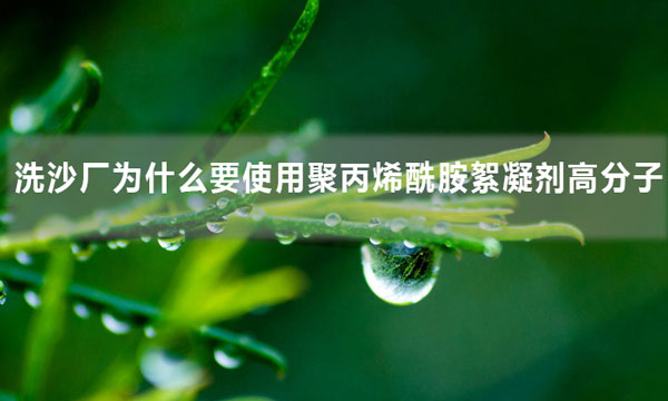 洗沙廠為什么要使用聚丙烯酰胺絮凝劑高分子？